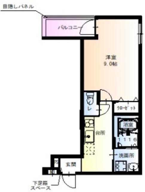 フジパレス長居公園(1K/1階)の間取り写真
