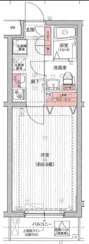 プレール・ドゥーク板橋区役所前II(1K/3階)の間取り写真
