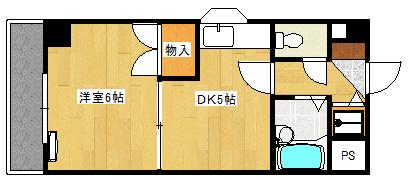 サンハイム庚午南(1DK/3階)の間取り写真