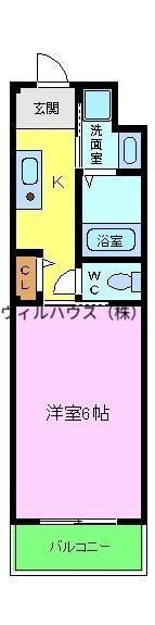 メビウス三宝レジデンス(1K/1階)の間取り写真