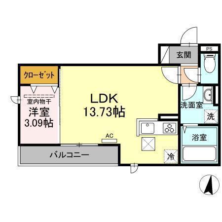 リーブルハウスグラン南大分(1LDK/1階)の間取り写真