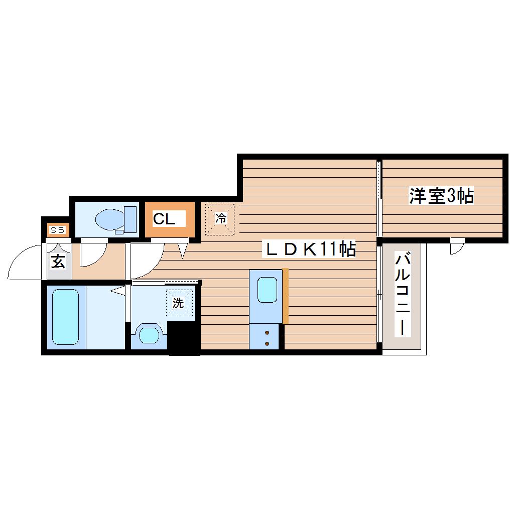 CRASTINE荒井2丁目(1LDK/1階)の間取り写真