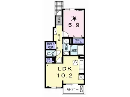 レーブ・サムケット III(1LDK/1階)の間取り写真