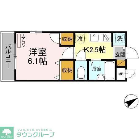 ラグーン舞浜(1K/4階)の間取り写真