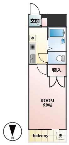 第3富士ビル(1K/2階)の間取り写真