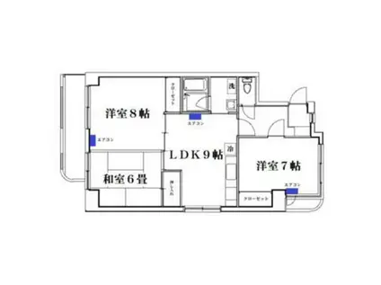 パークハイム西山王(3LDK/4階)の間取り写真