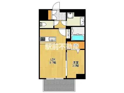 LIBTH高宮南(1LDK/3階)の間取り写真