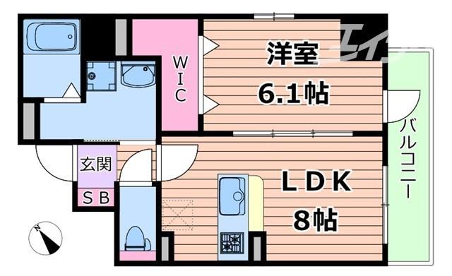 サニーレジデンス吉野II(1LDK/5階)の間取り写真