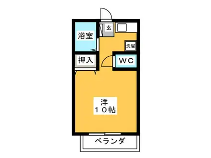 ベルリバー(ワンルーム/1階)の間取り写真