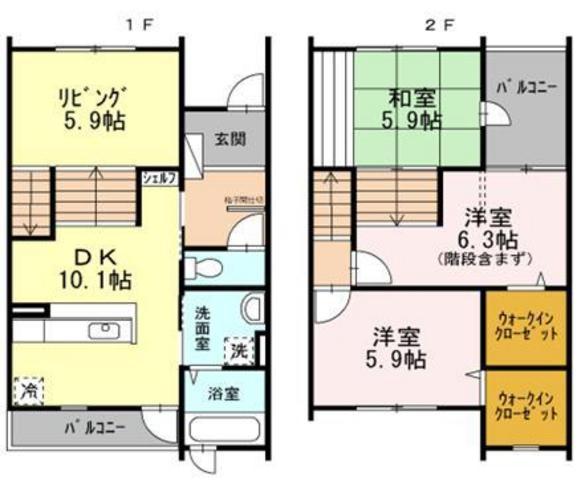 グランドゥールII(3LDK/1階)の間取り写真