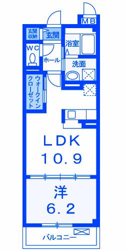 綱島イーストベース(1LDK/1階)の間取り写真