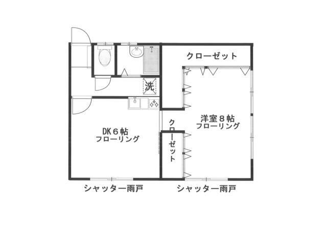 シャルム本村(1DK/1階)の間取り写真