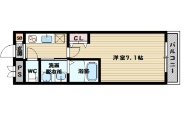 AILE上新庄(1K/2階)の間取り写真