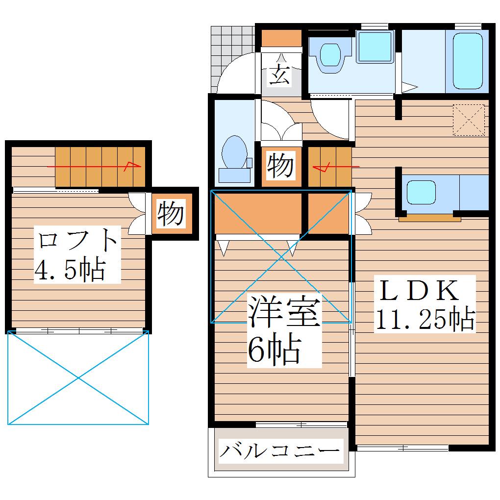 カサグランデ壱番館(1LDK/1階)の間取り写真