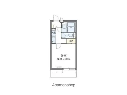 クレイノ帰燕館(1K/3階)の間取り写真