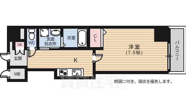 TERRACE(1K/8階)の間取り写真