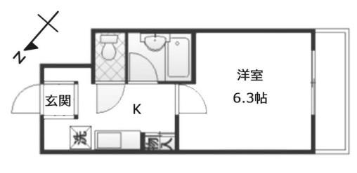 ヴィラ小川町(1K/7階)の間取り写真
