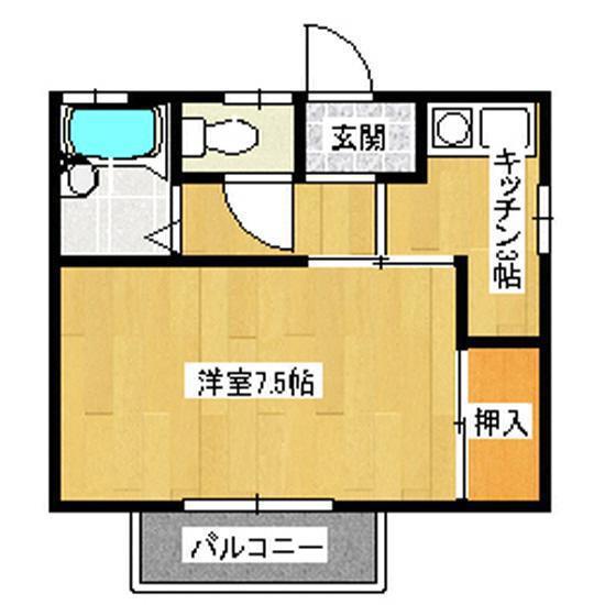 エメローズ幸(1K/1階)の間取り写真