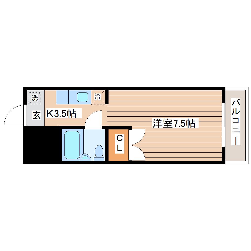 ファーイーストメゾン(1K/3階)の間取り写真