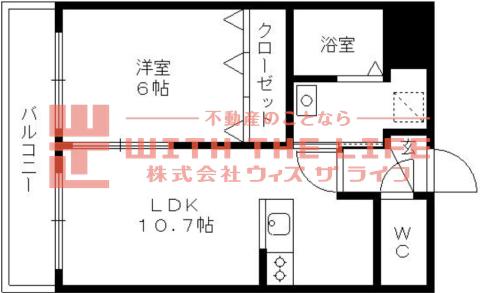 メルローズアソウ(1LDK/6階)の間取り写真