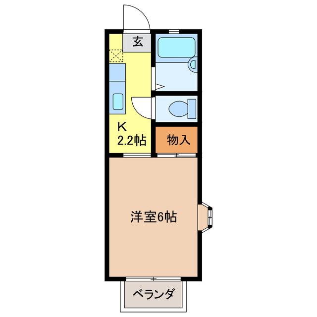 アネックスSHIMA(1K/2階)の間取り写真