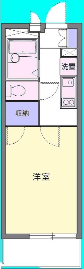 ひまわりIII(1K/1階)の間取り写真