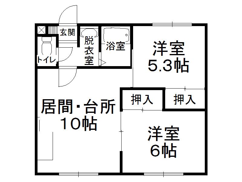 山和ハイツ(2LDK/1階)の間取り写真