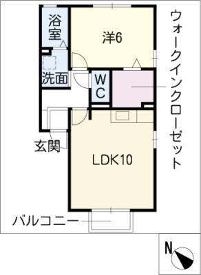 モンテビスタ(1LDK/1階)の間取り写真