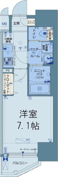 インザグレイス新大阪ソレアード(1K/9階)の間取り写真