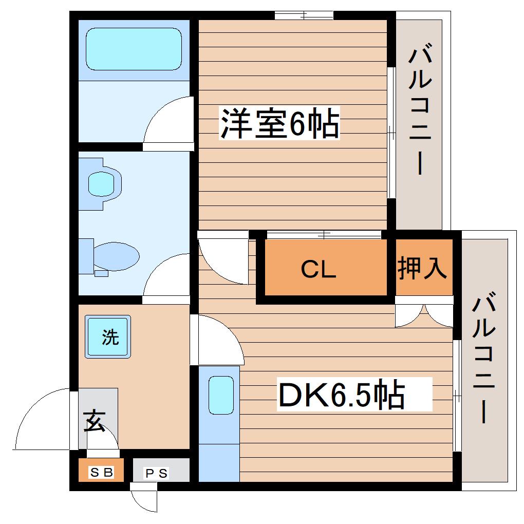 コーディアルハウス一本杉町(1DK/1階)の間取り写真