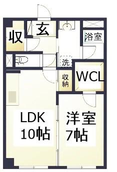 IVY八事東(1LDK/2階)の間取り写真