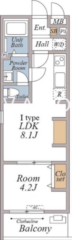 リブリ・フェリス鹿島(1LDK/2階)の間取り写真
