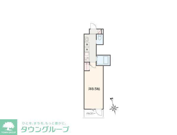 MELLAS川口(1K/2階)の間取り写真