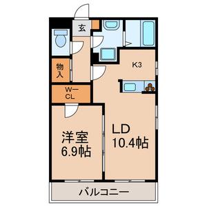 サニーハイツ(1LDK/3階)の間取り写真