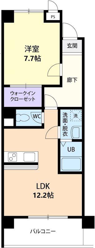 プライム ヒルズ(1DK/2階)の間取り写真