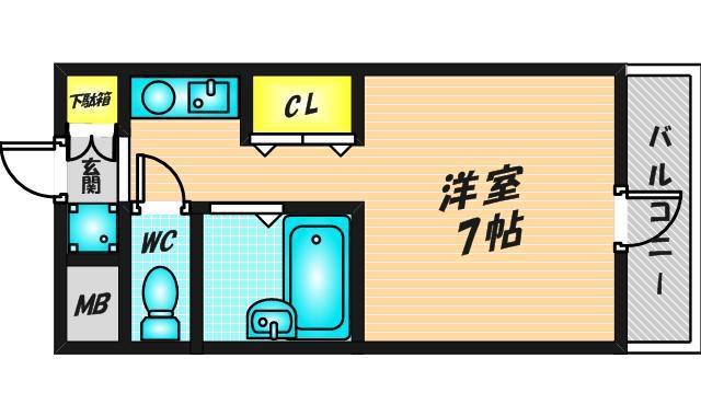 カサデルチルコ(ワンルーム/4階)の間取り写真