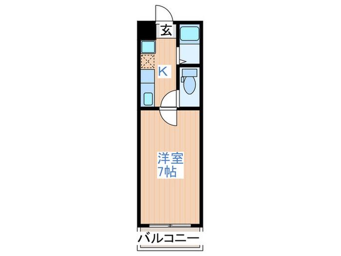 平和マンション上杉(1K/4階)の間取り写真