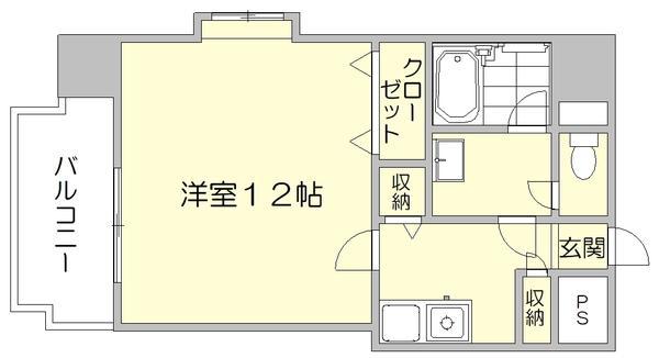 ピュアエスク比恵(1K/6階)の間取り写真