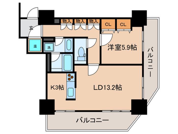 トレステージ目黒(1LDK/2階)の間取り写真