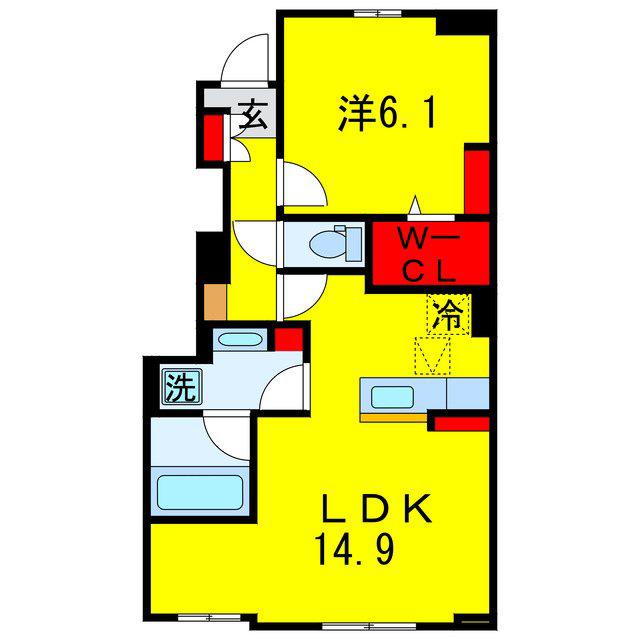メゾン ド スリジェ II(1LDK/1階)の間取り写真