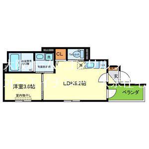 YUMAISON ウエスト(1LDK/3階)の間取り写真