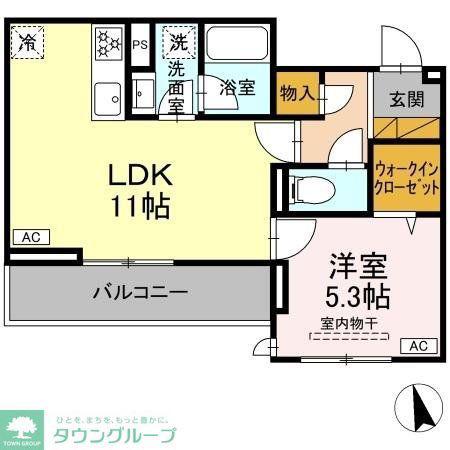 KURASHIRO(1LDK/3階)の間取り写真