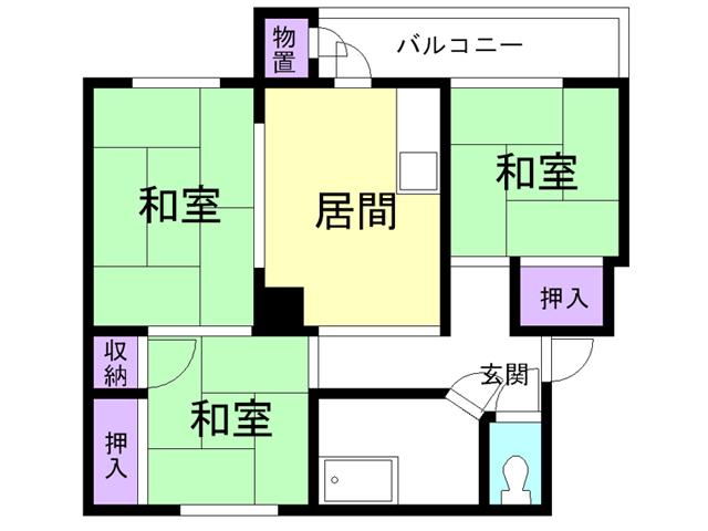 スカイレジデンス(2LDK/4階)の間取り写真