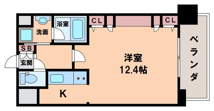 KAISEI天王寺(ワンルーム/4階)の間取り写真