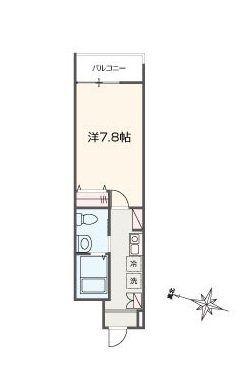 MELLAS新秋津II(1K/2階)の間取り写真