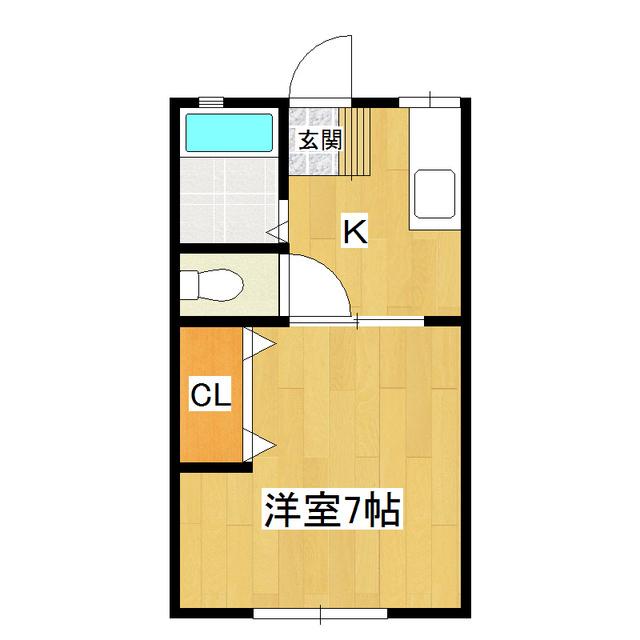 光ハイム(1K/1階)の間取り写真