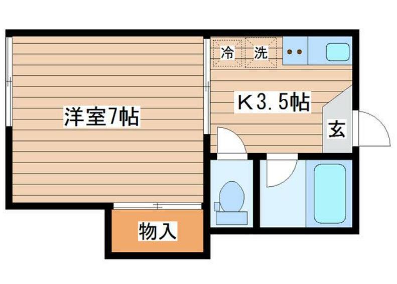 グリーンヒルズ(1K/2階)の間取り写真