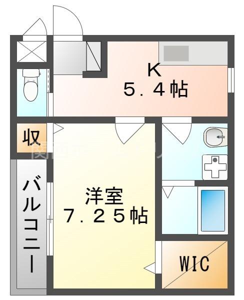 エミュール古川橋(1DK/3階)の間取り写真