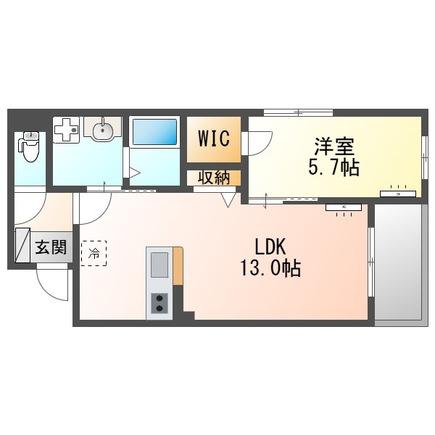 サンジュ(1LDK/1階)の間取り写真
