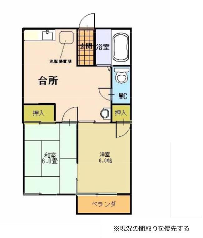ボナールY&K(2DK/2階)の間取り写真